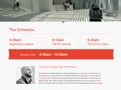 Tedx Schedule