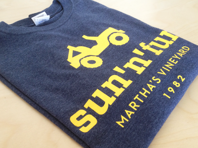 Sun 'n' fun shirt branding client presents logo logo design marthas vineyard rental shirts sun n fun