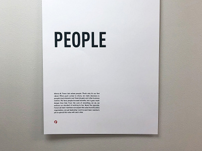 People branding clean focus lab identity people people first poster simple values