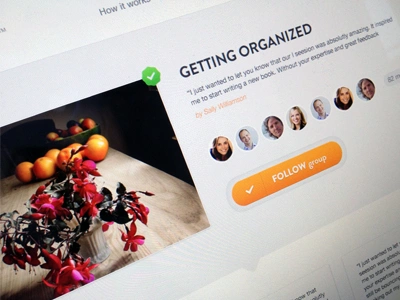 Follow Group avatars calls to action design groups interface ui ui design web design