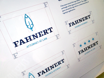 Fahnert Style Guide branding design feather focus lab logo logo design style guide typography