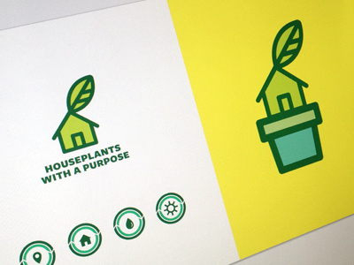 Houseplant branding design focus lab green house icon leaf logo oxygen plants presentation style guide