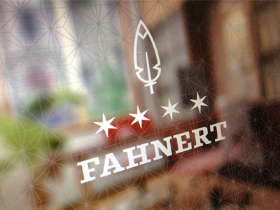 Arrangement branding design fahnert feather focus lab logo logo design pattern stars typeface