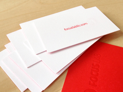 Keep it simple! branding business card clean design focus lab letterpress minimal print red simple