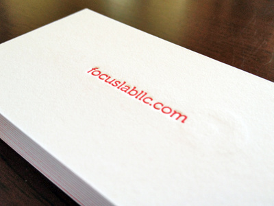 Letterpress branding business card design focus lab letterpress minimal red
