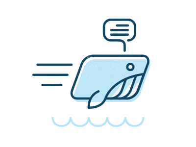 Whalez in Motion branding communication design email fast flying focus lab icon logo oh snap simple speed support water whale whales