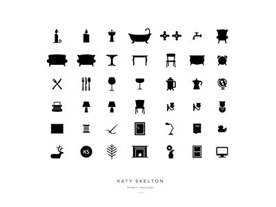 Skelton Icons branding design focus lab furniture icons logo logotype skelton