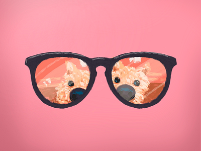 Good Boy Series glasses dog illustration