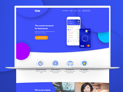 Tide banking landing page bank banking fintech landing page tide banking ui website