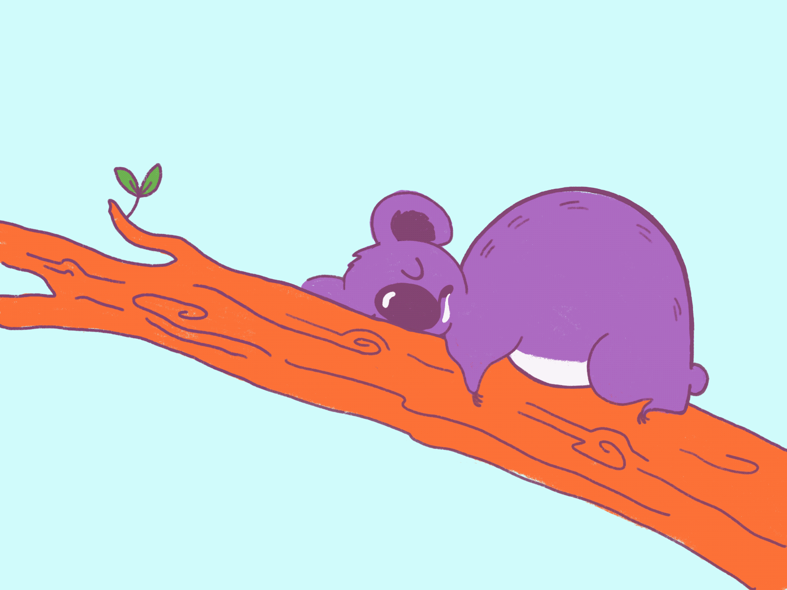 Sleeping Koala animal breathing chubby drooling framebyframe gif illustration koala koala bear procreate sleeping