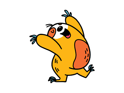 Dancing Sloth animal body positive chubby dancing energetic happy icon illustration procreate procreate art sloth