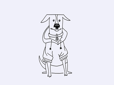 Dog Friend 1 dog friend illustration line drawing pet portrait procreate sketch