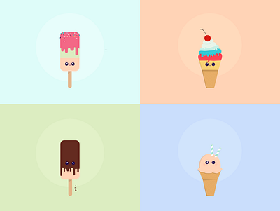 Ice cream animation branding design graphic illustration illustrator logo logo design vector web