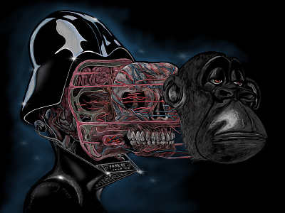 Ape-vader ape digitalart hape illustration independentartist interfaces nftart nftartist procreate starwars