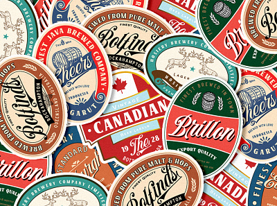 Vintage Beer Labels design display font font design illustration label lettering logo typedesign typeface typography vintage logo