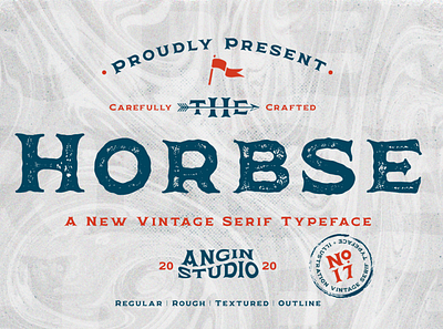 Horbse a Vintage Serif by Angin Studio design display font font design illustration lettering typedesign typeface typography vintage