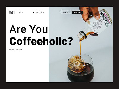 Are You Coffeeholic? clean design coffee coffeeholic ui web