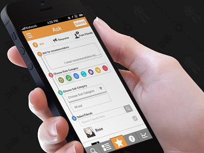 Ask Screen categories friends icon ios iphone response search tab