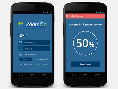 Quiz Apps Design android dashboard google quiz user interface