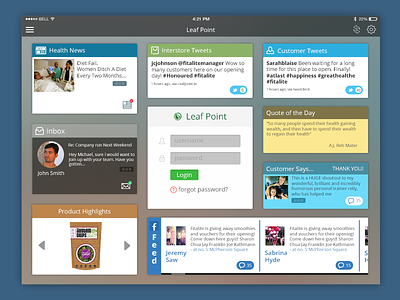 Leaf Point Portal For POS System apple health ios ipad 3 leaf point sales social store tweet user interface web