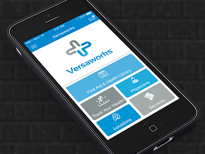 Versaworks Healthcare system apps first aid. health icon ios ios7 iphone library services track your health user interface