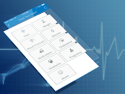 Track Your Health chelesterol flat glucose headache health ios ios7 iphone medications ui ux weight