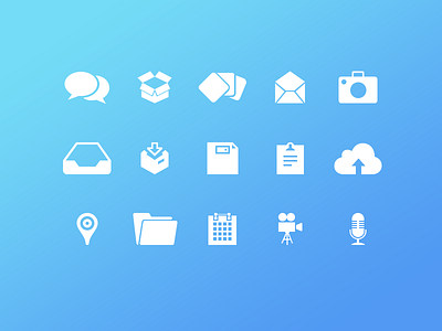 Chat and Email Icons(Freebies) camera chat email flat gallery icons ios iphone ui ux video voice