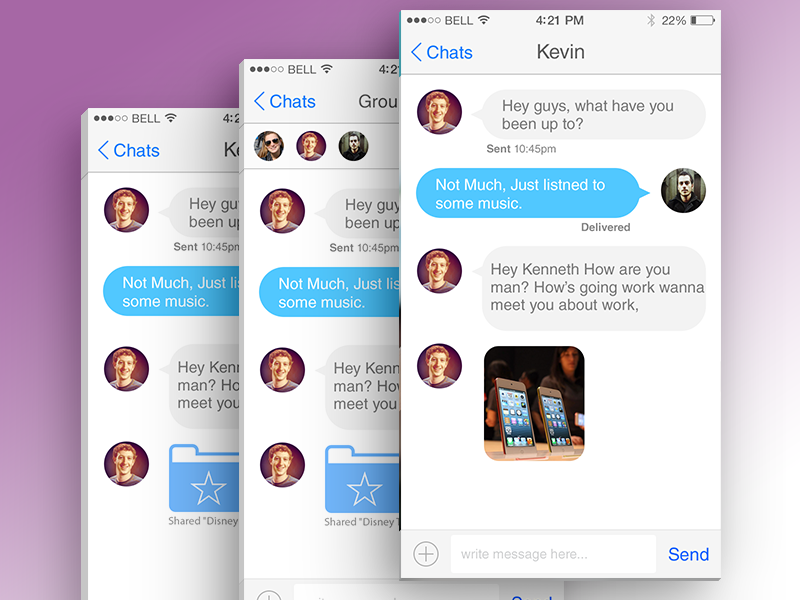 Chat Screens by Sandip Dave on Dribbble