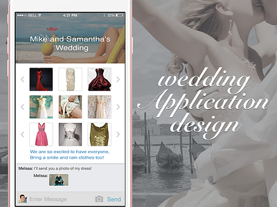 Wedding Application Design apple clothes ios iphone6s message ui ux. wedding