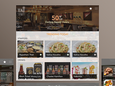 E Menu Design apple e menu flat food ios landscape restaurant ui ux