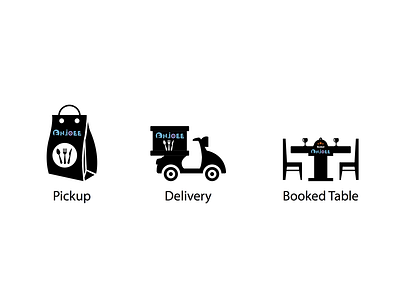 Restaurant Services Icons colorful delivery flat icons pickup reservation restaurant table