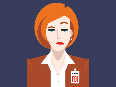 Scully character illustration portrait scully vector x files