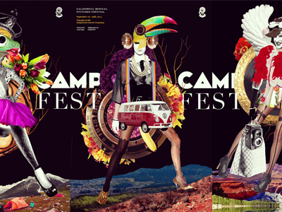 Camp Fest art collage illustration poster