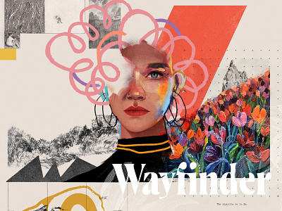 Wayfinder art collage design illustration portrait poster typography