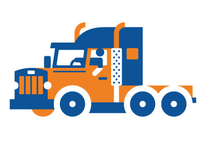 Semi illustration semi truck vector