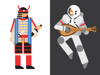 Astro Samurai astronaut illustration samurai vector