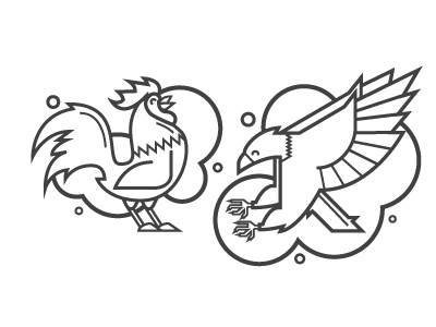 Rooster & Eagle eagle illustration rooster vector