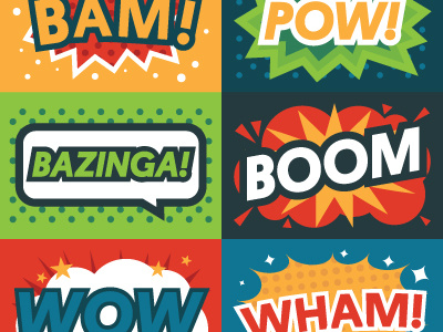 Action Bubbles comic book illustration typography vector