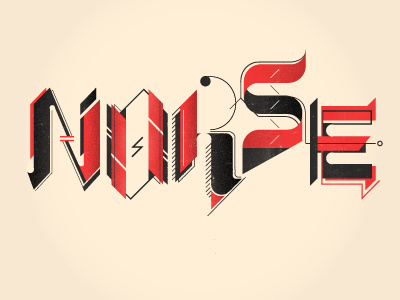 Norse black experiment norse red type typography vector
