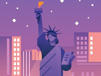 Liberty illustration new york nyc statue of liberty vector