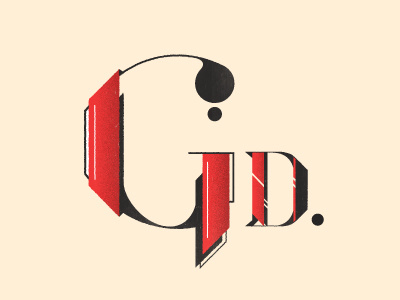 Gd. black d experiment g red type typography vector