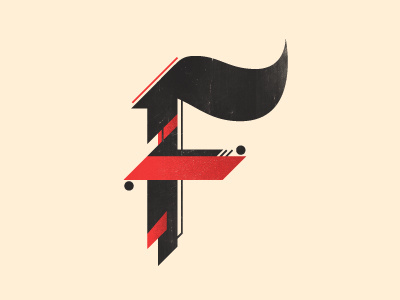 F- black experiment f red type typography vector