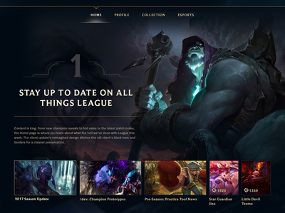 League Client Update: Welcome Home branding graphic design league client update league of legends riot ui