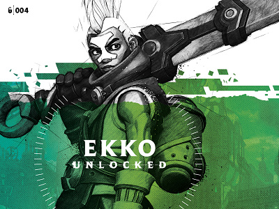 Ekko Unlocked ekko gaming illustration league of legends packaging statue unlocked vector