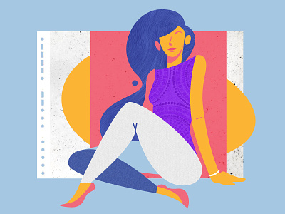 Girl fashion girl illustration texture vector woman