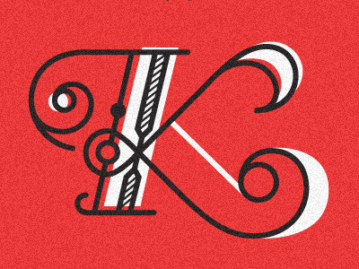 K2 k typography vector