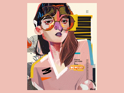Tasha art collage design illustration portrait poster vector