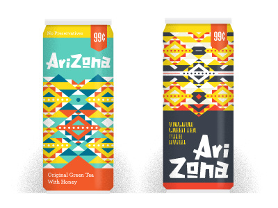 Arizona Can Study arizona branding cans illustration logo packaging tea vector