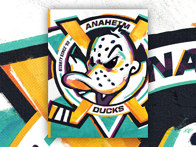 Anaheim Ducks 25th Anniversary Poster anaheim art branding design ducks hockey illustration portrait poster vector