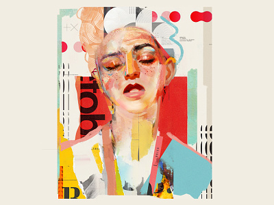 Barbara art collage design illustration portrait poster vector